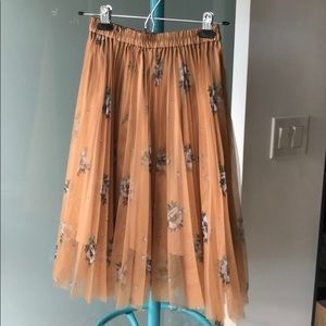 Pleated floral skirt